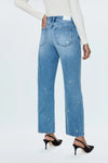 Lexi Barrel Jeans with Embroidered Hearts- Confetti Vintage