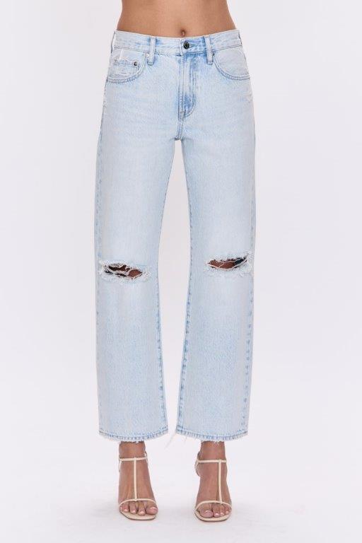 Lexi Bowed Leg Jeans- Solstice Distressed