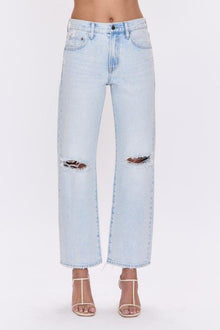 Lexi Bowed Leg Jeans- Solstice Distressed