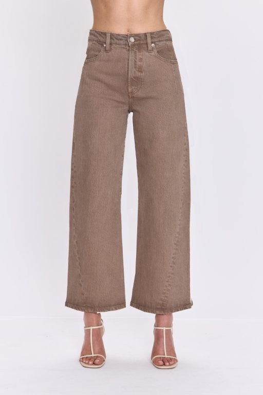 Kyra High Rise Bowed Leg- Tannin