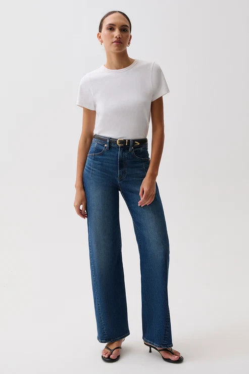 Kyra High Rise Bowed Wide Leg in Inkwell