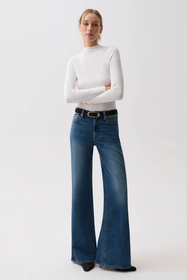 Vivian Mid Rise Wide Leg in Blue Depths