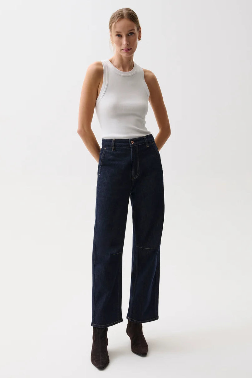 Beau Seamed Crescent Raw Jean-Nightfall