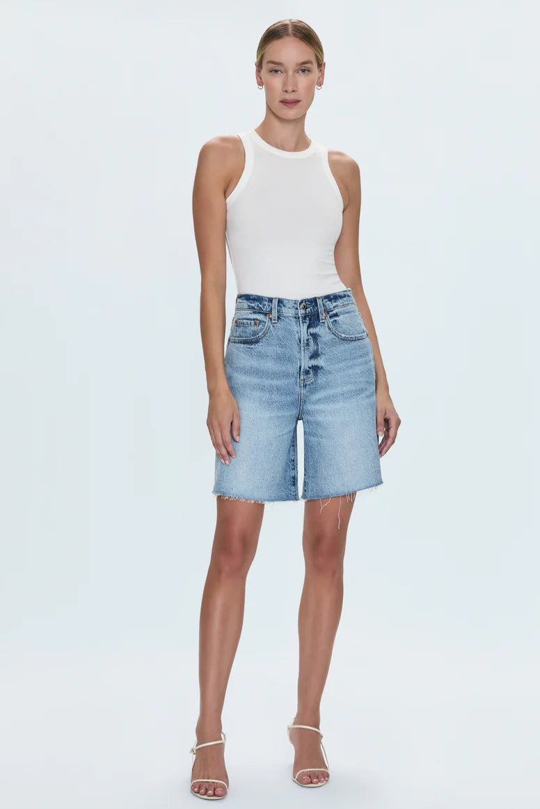Kaylee High Rise Pinch Waist Loose Short- Boulder