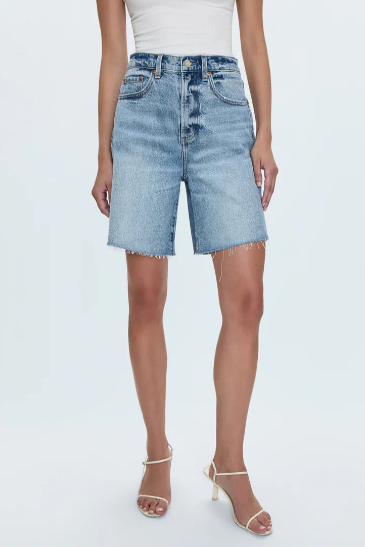 Kaylee High Rise Pinch Waist Loose Short- Boulder