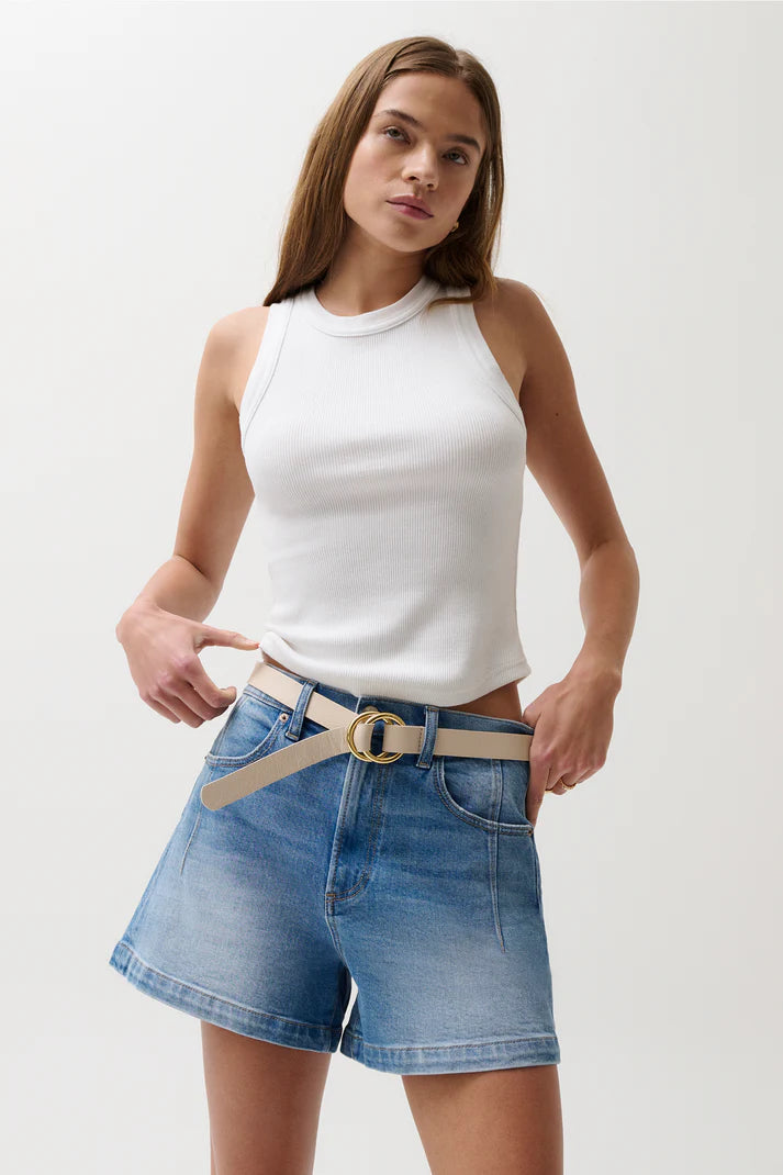 Aoki High Rise A-Line Short With Dart- Hidden Gem