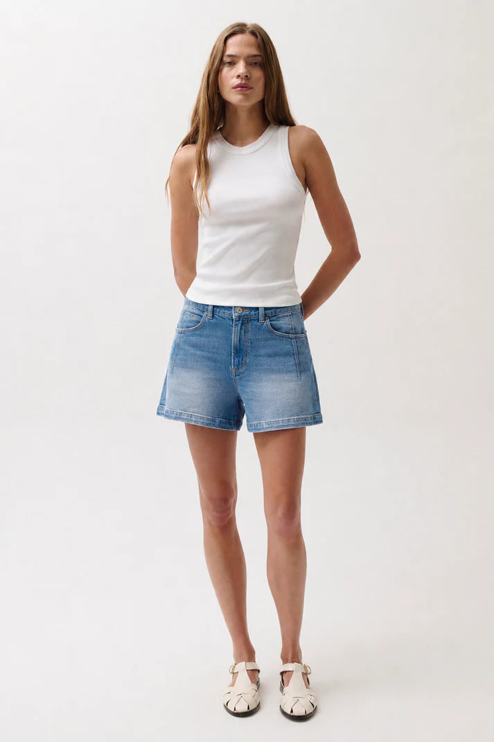 Aoki High Rise A-Line Short With Dart- Hidden Gem