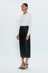 Alice Utility Vegan Leather Skirt- Slate Black