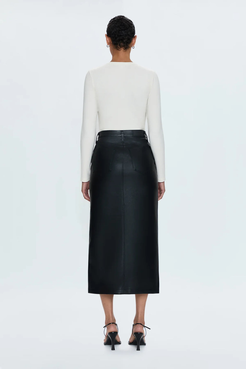 Alice Utility Vegan Leather Skirt- Slate Black