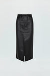 Alice Utility Vegan Leather Skirt- Slate Black