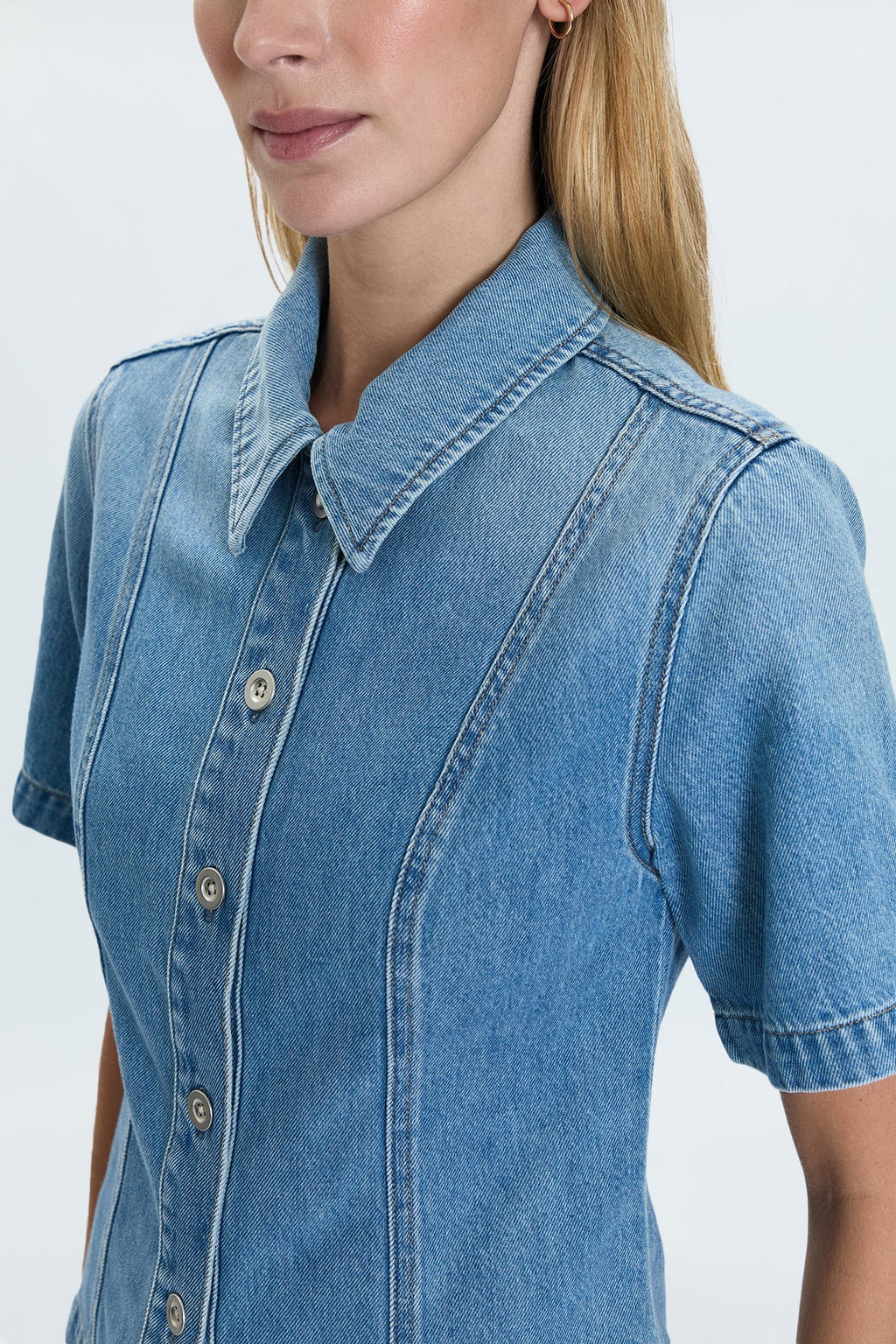 Cyndi Denim Button-Down—Palo Alto