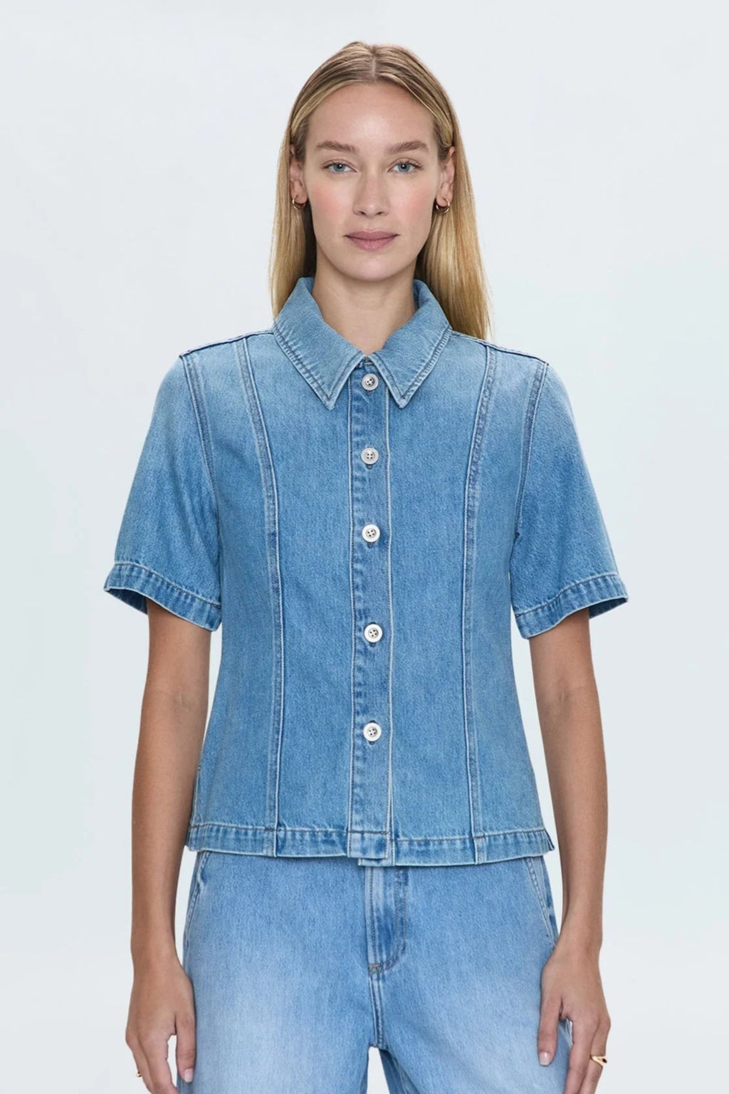 Cyndi Denim Button-Down—Palo Alto