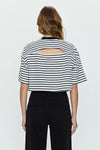 Mae Stripe Boxy Tee—Black/White