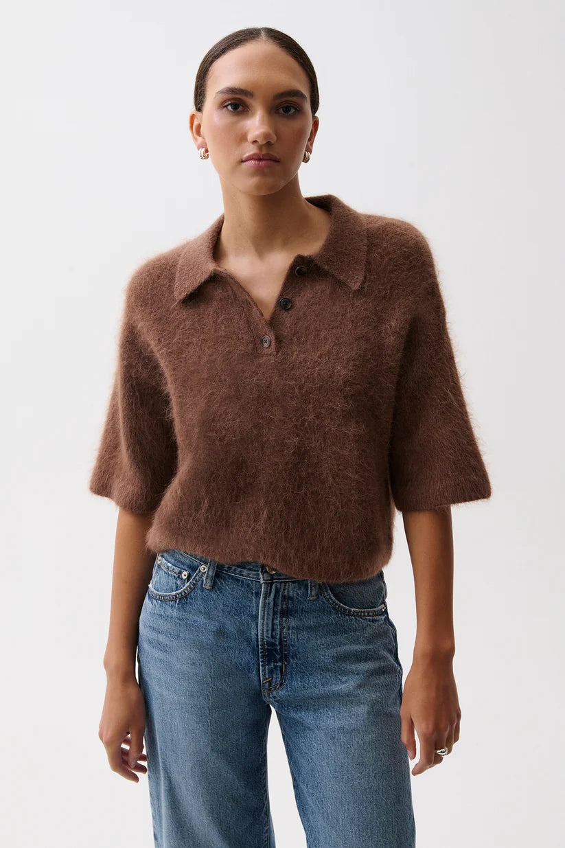 Nadya Boxy Polo Sweater- Roche