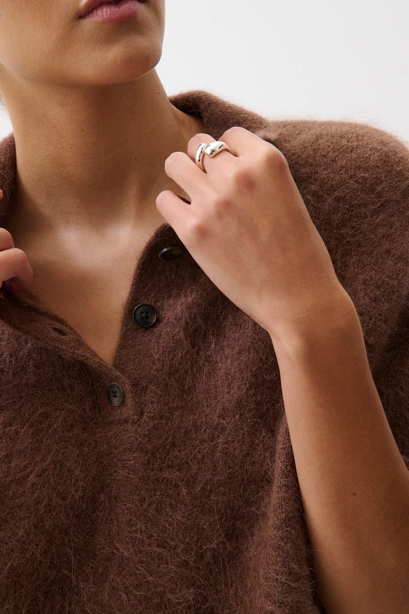 Nadya Boxy Polo Sweater- Roche