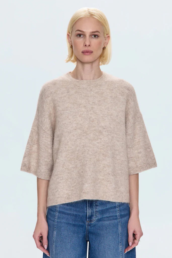 Shiloh Short Sleeve Sweater- Oatmeal