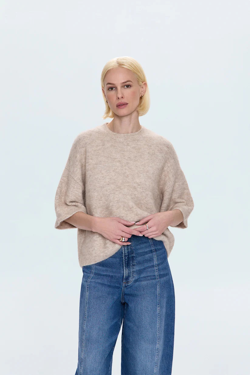 Shiloh Short Sleeve Sweater- Oatmeal