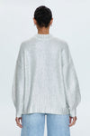 Carleen Mock Neck Relaxed Fit Sweater- Snow Disco