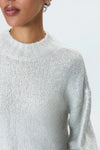 Carleen Mock Neck Relaxed Fit Sweater- Snow Disco