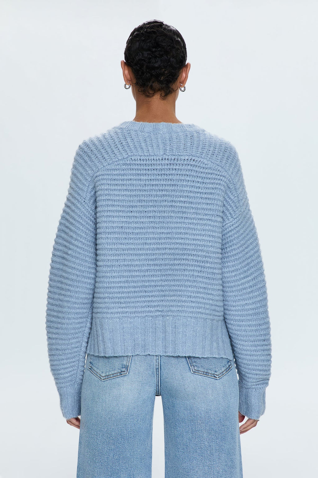 Adina Ribbed Sweater- Soft Mist Blue