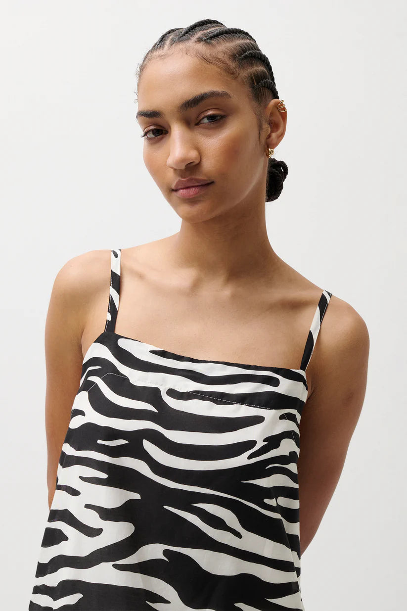 Misa Silk Blend Mini Dress- Zebra