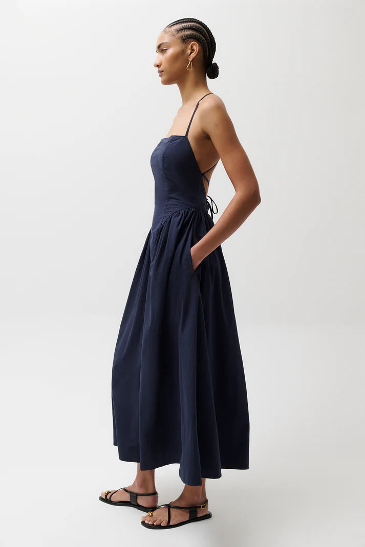 Sadee Open Back Dress- Navy Ship