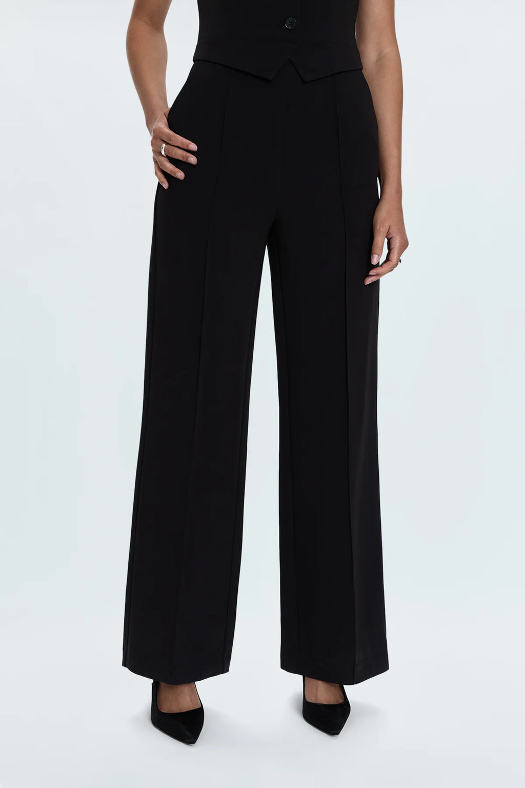 Marcia Wide Leg Pantsuit- Black