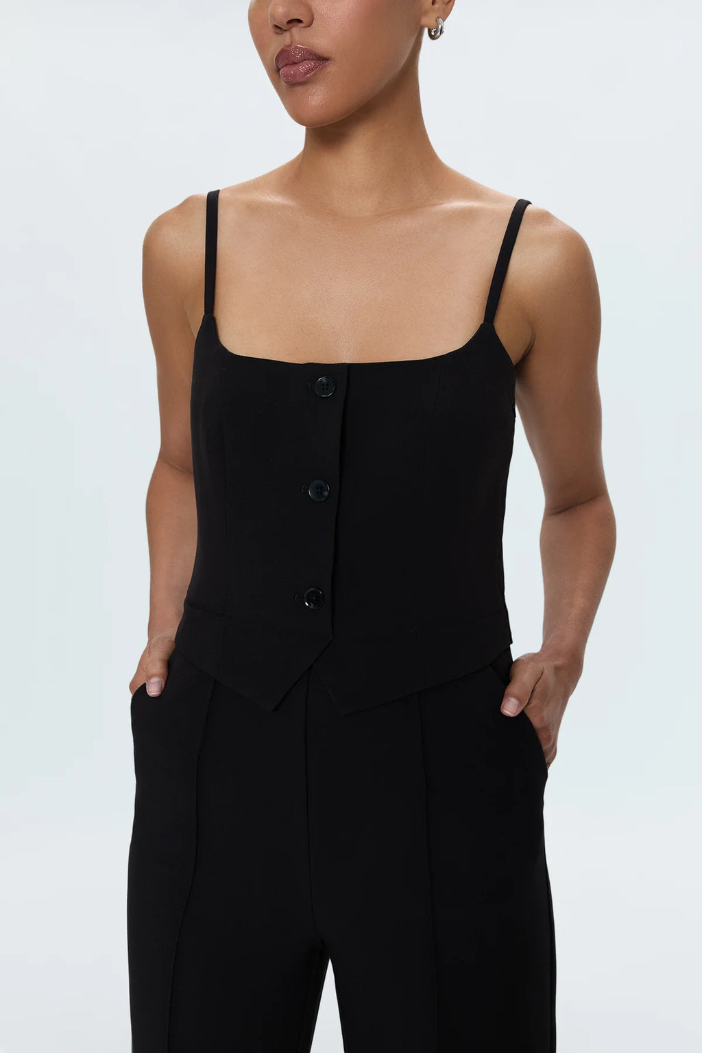 Marcia Wide Leg Pantsuit- Black