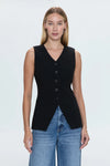 Lila Fitted Vest—Black