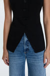 Lila Fitted Vest—Black