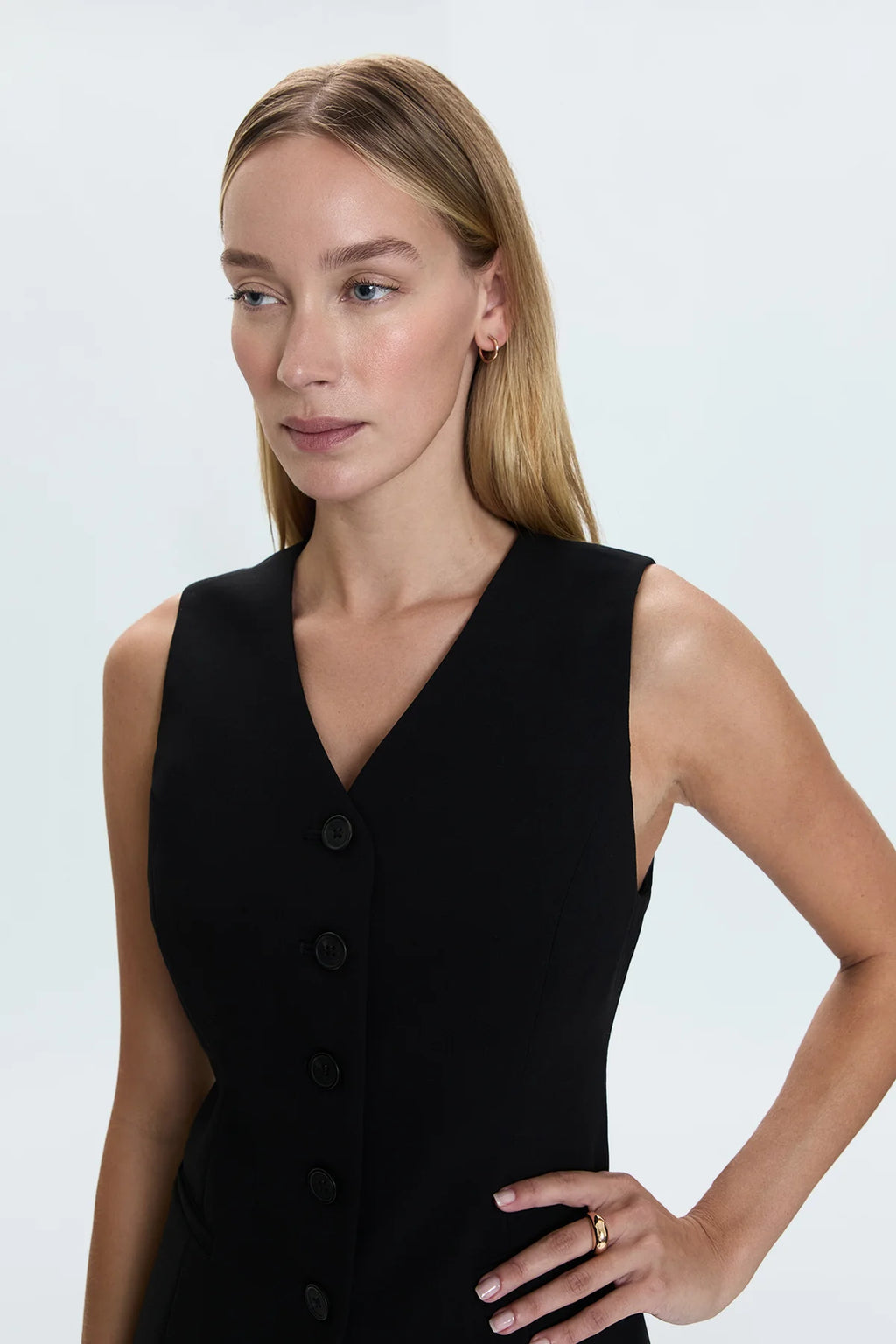 Lila Fitted Vest—Black