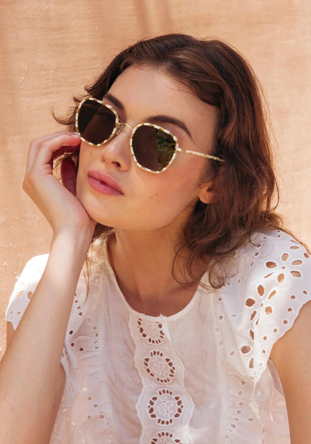 Pascal Aviator Sunglasses- 12K Titanium + Oki Yuzu