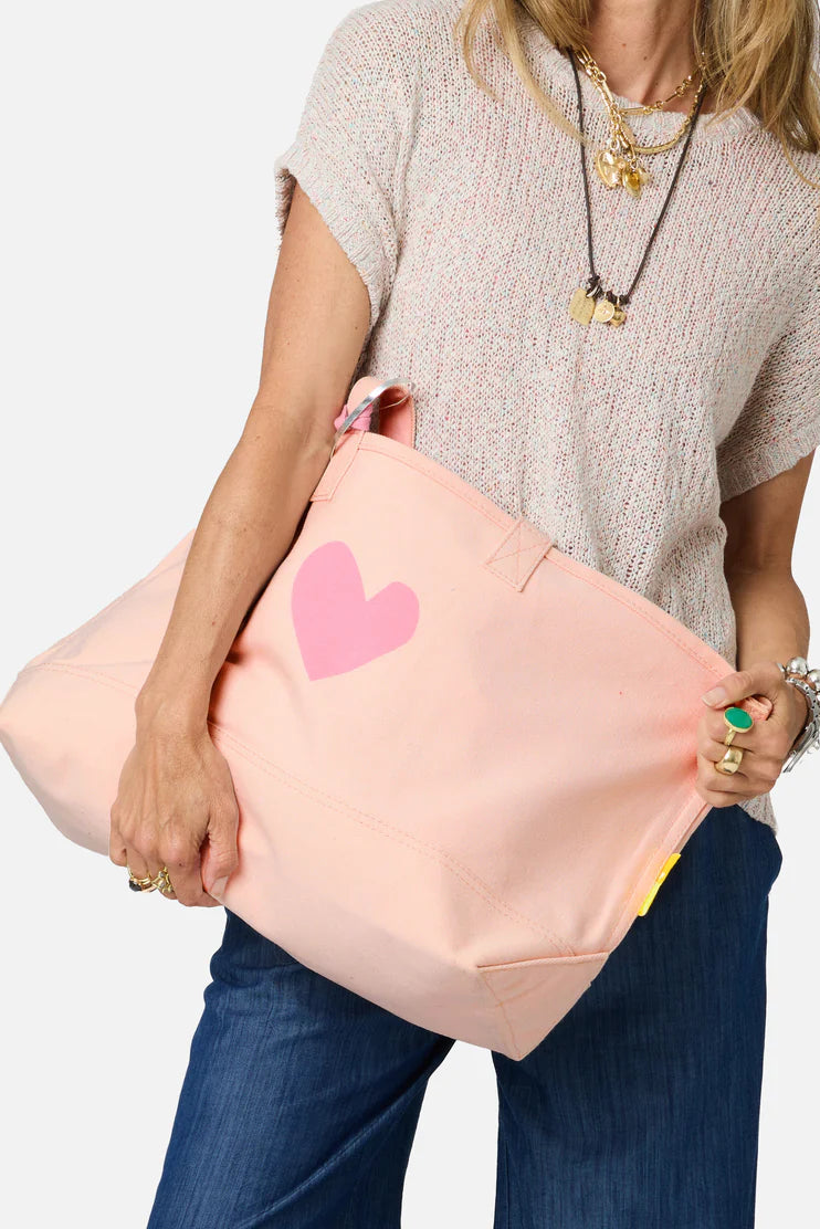 The Imperfect Heart Tote- Sugar Pink