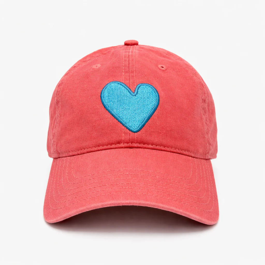 KR Imperfect Heart Hat- Poppy Red/Denim Blue