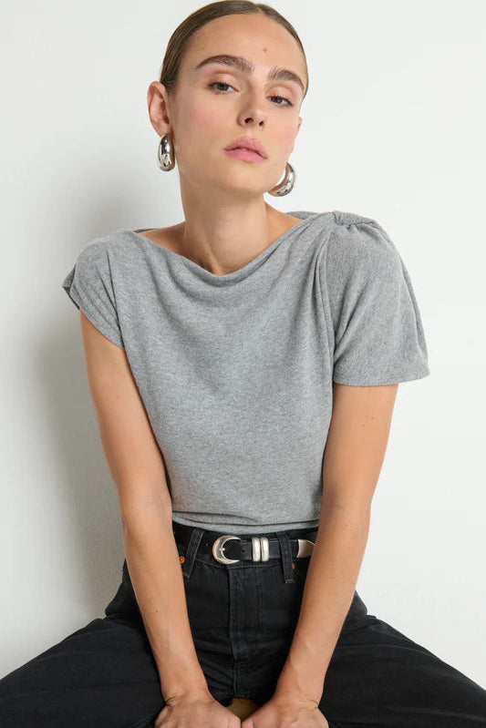 Rosie Knot Top- Heather Grey