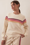 Anytime Stripe Sweatshirt- Antique White