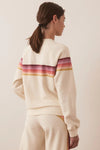 Anytime Stripe Sweatshirt- Antique White