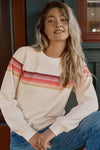 Anytime Stripe Sweatshirt- Antique White