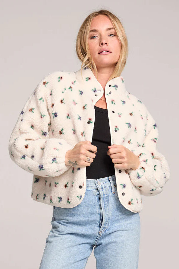 Deeda Fleece Jacket- Natural Floral