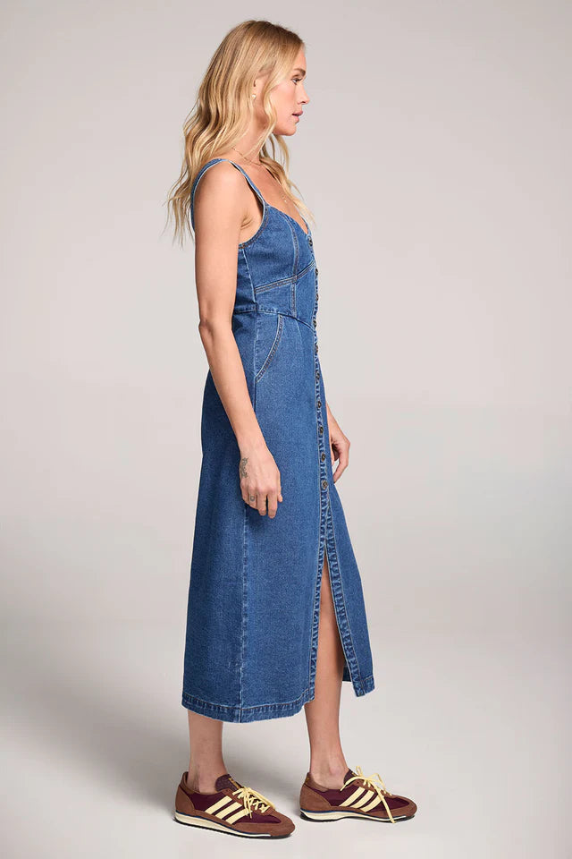 Casia Denim Midi Dress- Washed Indigo