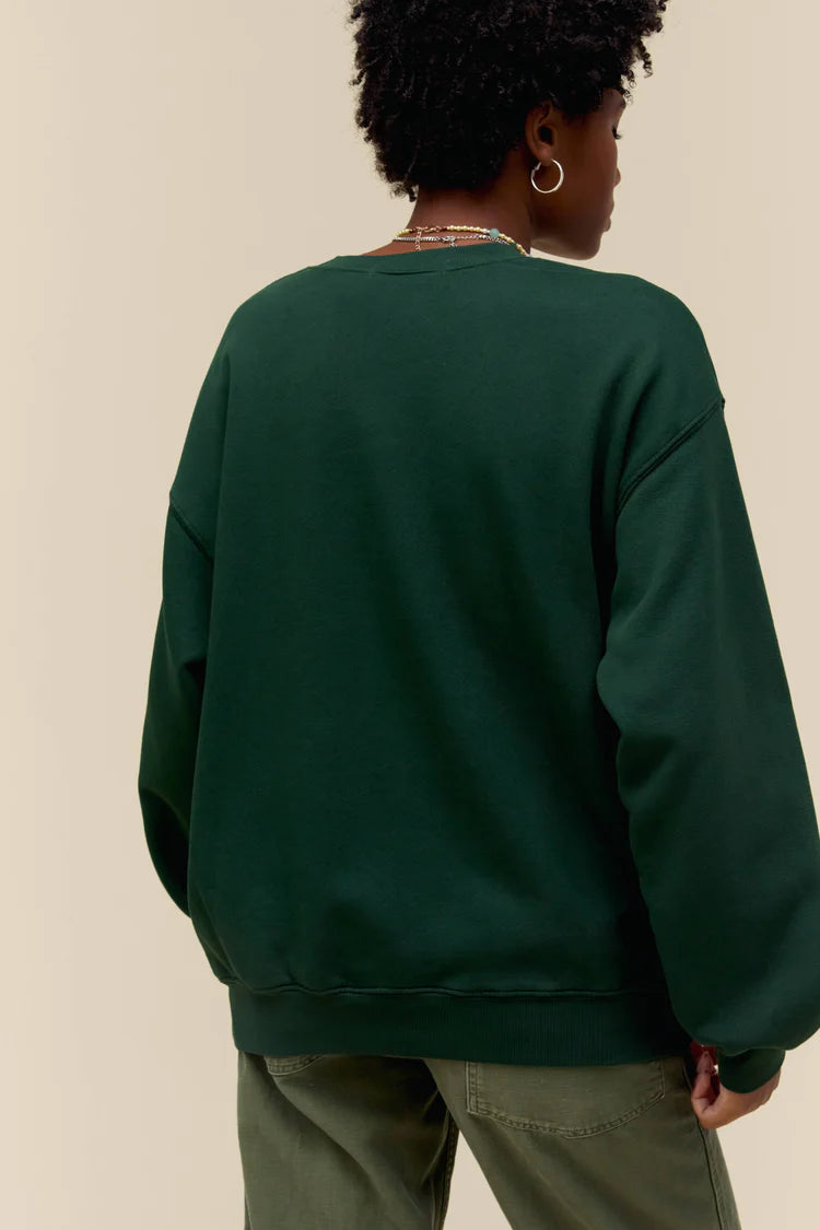 Def Leppard Adrenalize Boyfriend Sweatshirt-Vintage Green