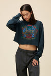 Queen Keep Yourself Alive Cut Off Sweatshirt- Vintage Black