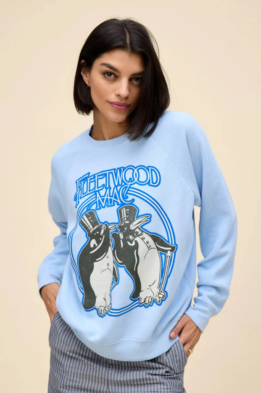 Fleetwood Mac Penguins Vintage Sweatshirt- Powder Blue