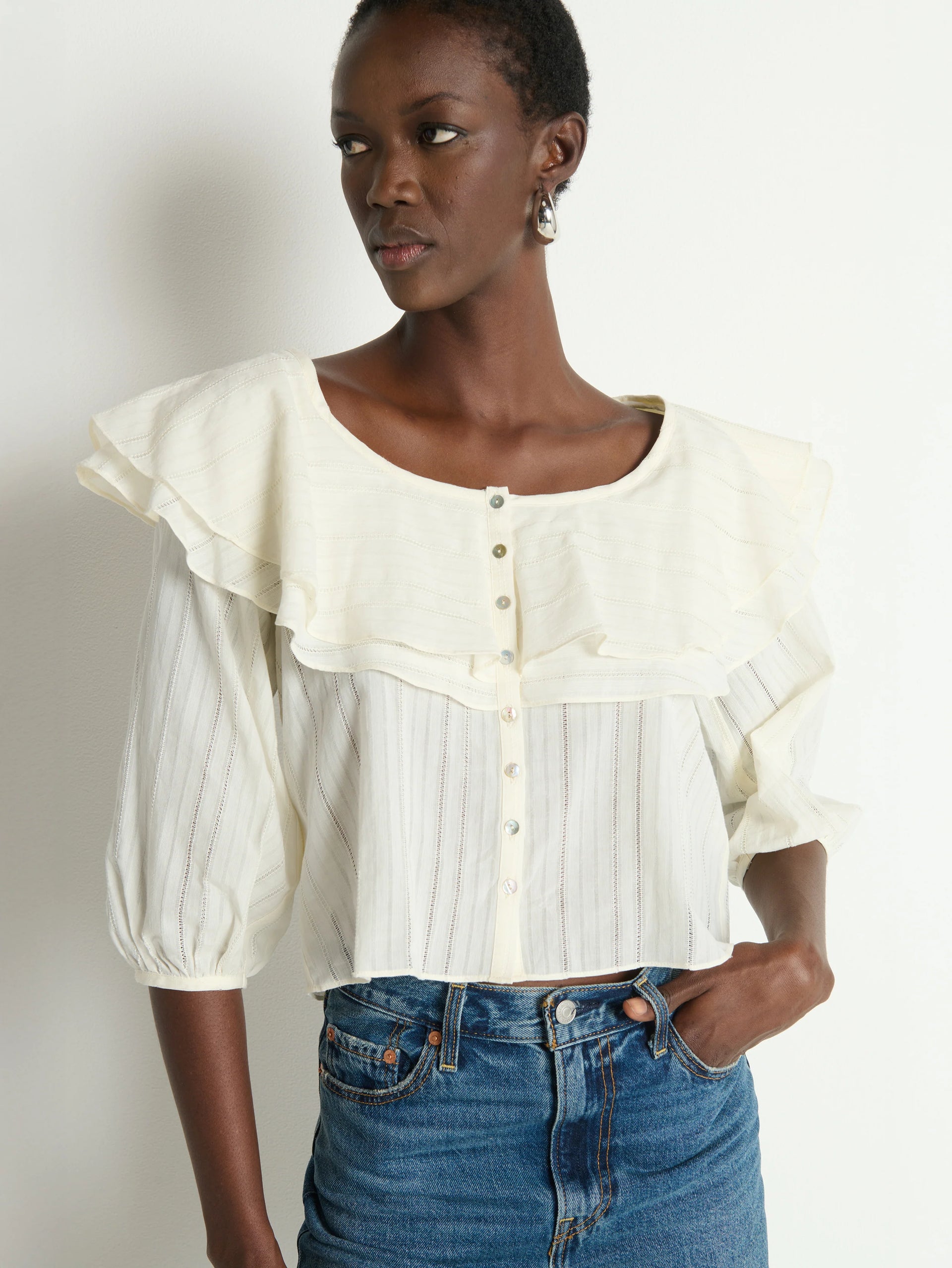 Sandra Blouse- Porcelain