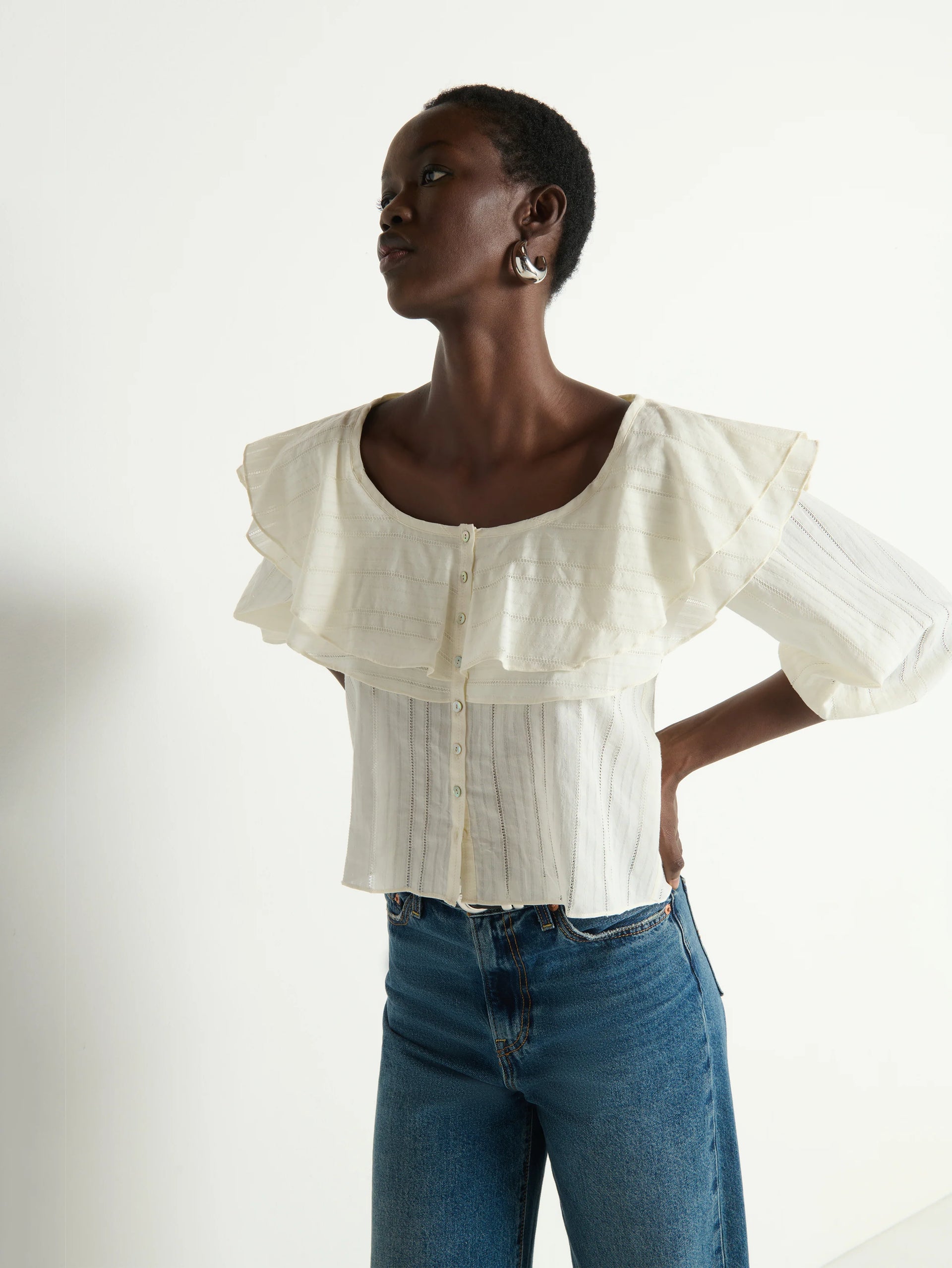 Sandra Blouse- Porcelain