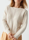 Lakin Cropped Crew Neck Pullover- Chalk