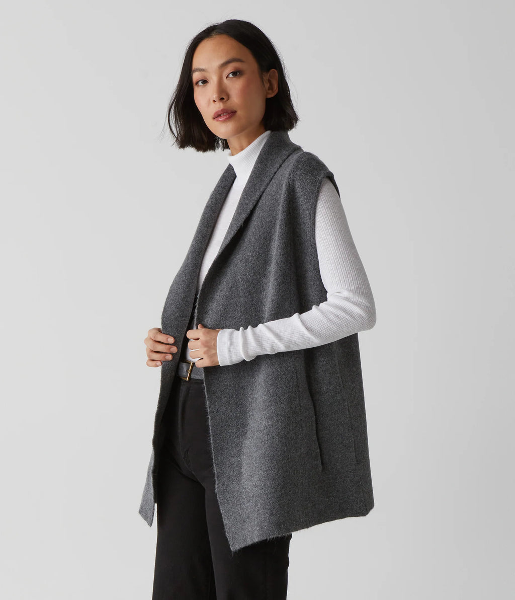 Tyler Compact Collared Vest- Charcoal