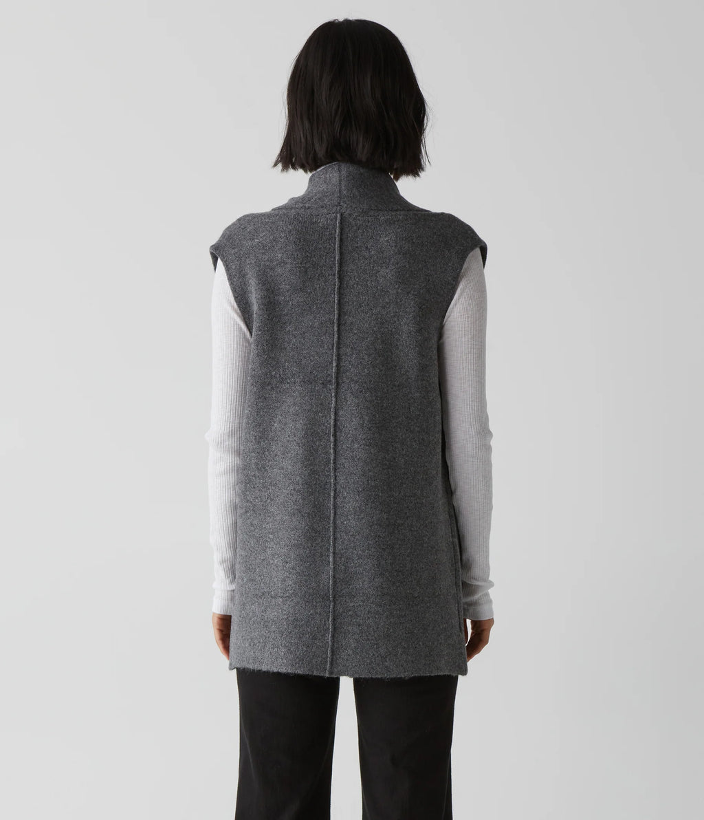 Tyler Compact Collared Vest- Charcoal