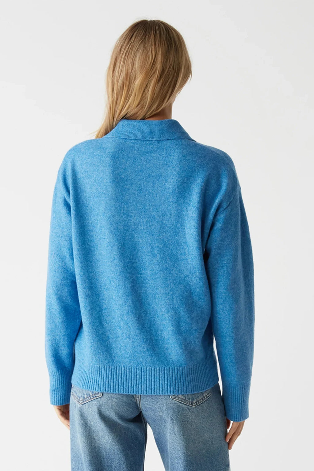 Jonas Johnny Collar Sweater- Sky