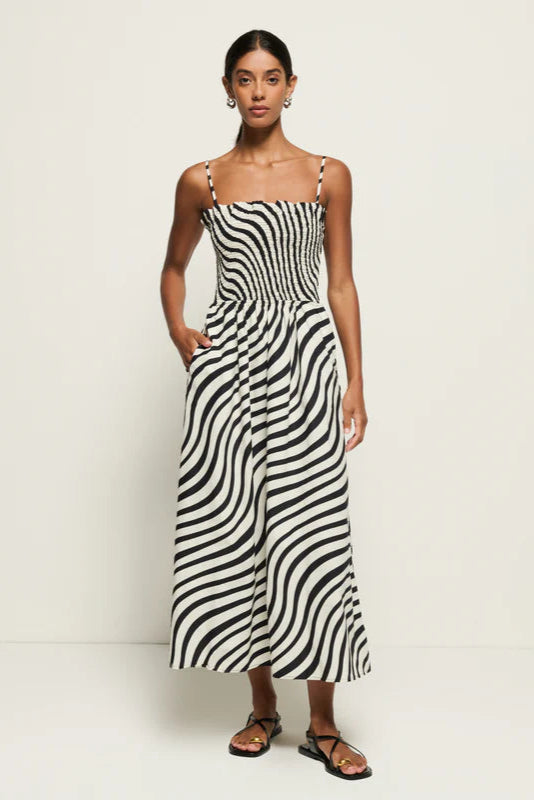 Sibelle Smocked Dress- Swirl Print